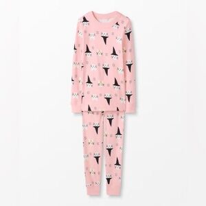 Hanna Andersson Girls Halloween Pink Cat Witch Pajamas